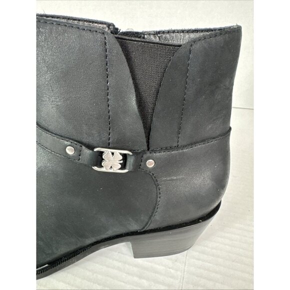 Lucky Brand Women's 6 Sebita Leather Ankle Strap Zip Bootie Black New/Sample - Picture 6 of 15